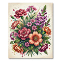 Vibrant Watercolor Floral Bouquet Illustration Rug