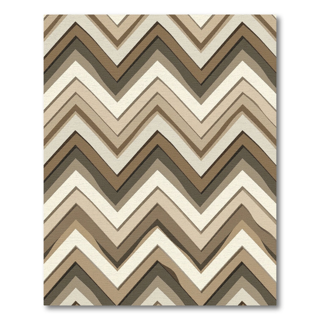 Neutral Earthy Zigzag Chevron Stripe Rug