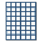 Minimalist Navy Blue Grid Square Window Rug
