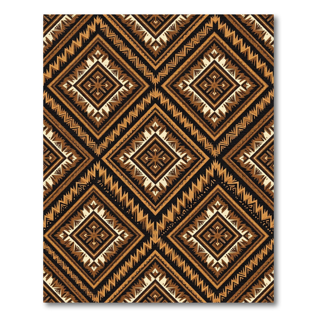 Earthy Diamond Geometric Zigzag Rug