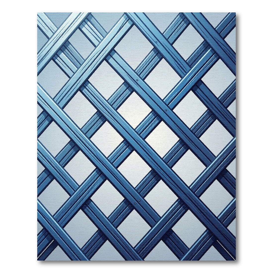 Geometric Navy Blue Lattice Grid Rug