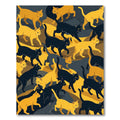 Golden Yellow Black Cat Collage Rug