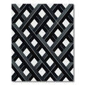 Modern Black Grey Geometric Lattice Rug