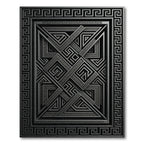 Monochrome Geometric Labyrinth Relief Rug