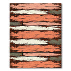 Rustic Distressed Wood Plank Striped Art Rug