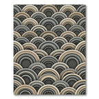 Neutral Toned Scalloped Arch Ripple Rug
