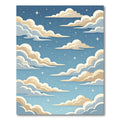 Celestial Clouds and Creamy Starry Sky Rug