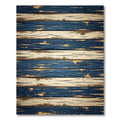 Distressed Navy and Cream Horizontal Planks Rug