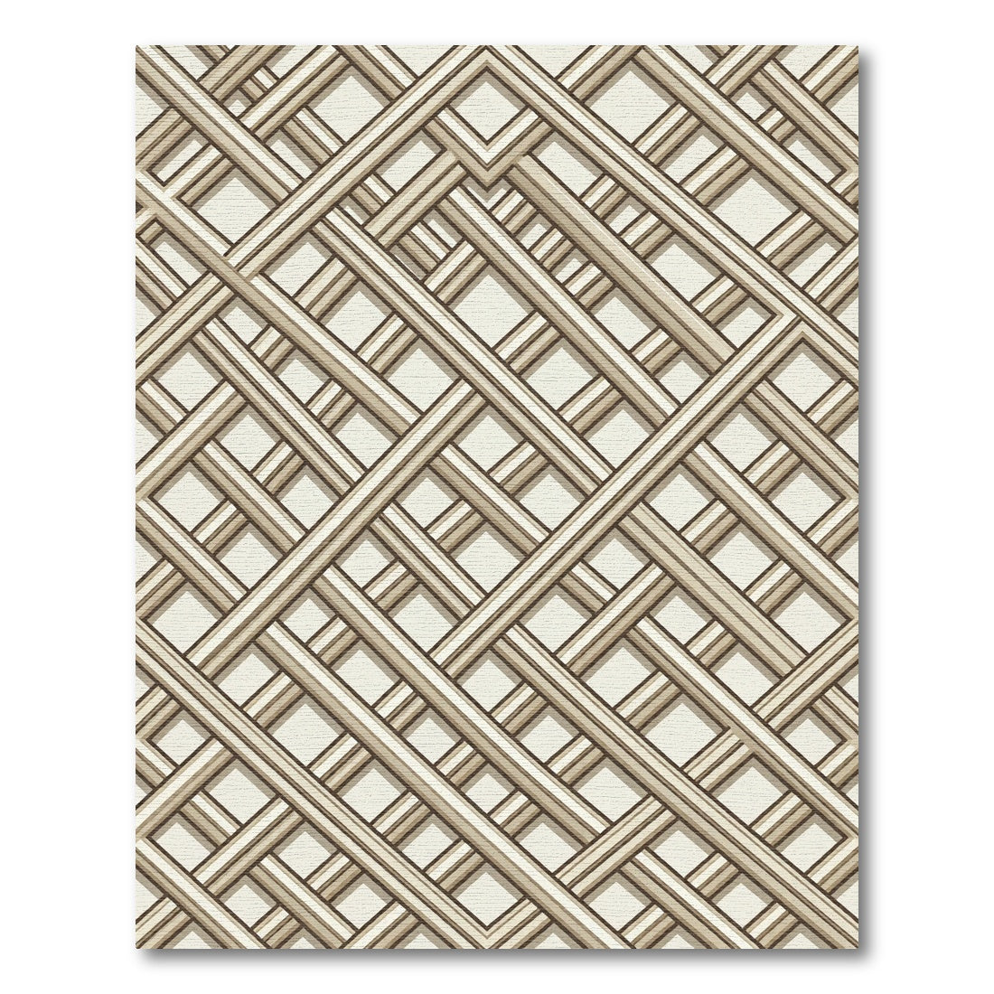 Geometric Taupe Intersecting Lattice Rug