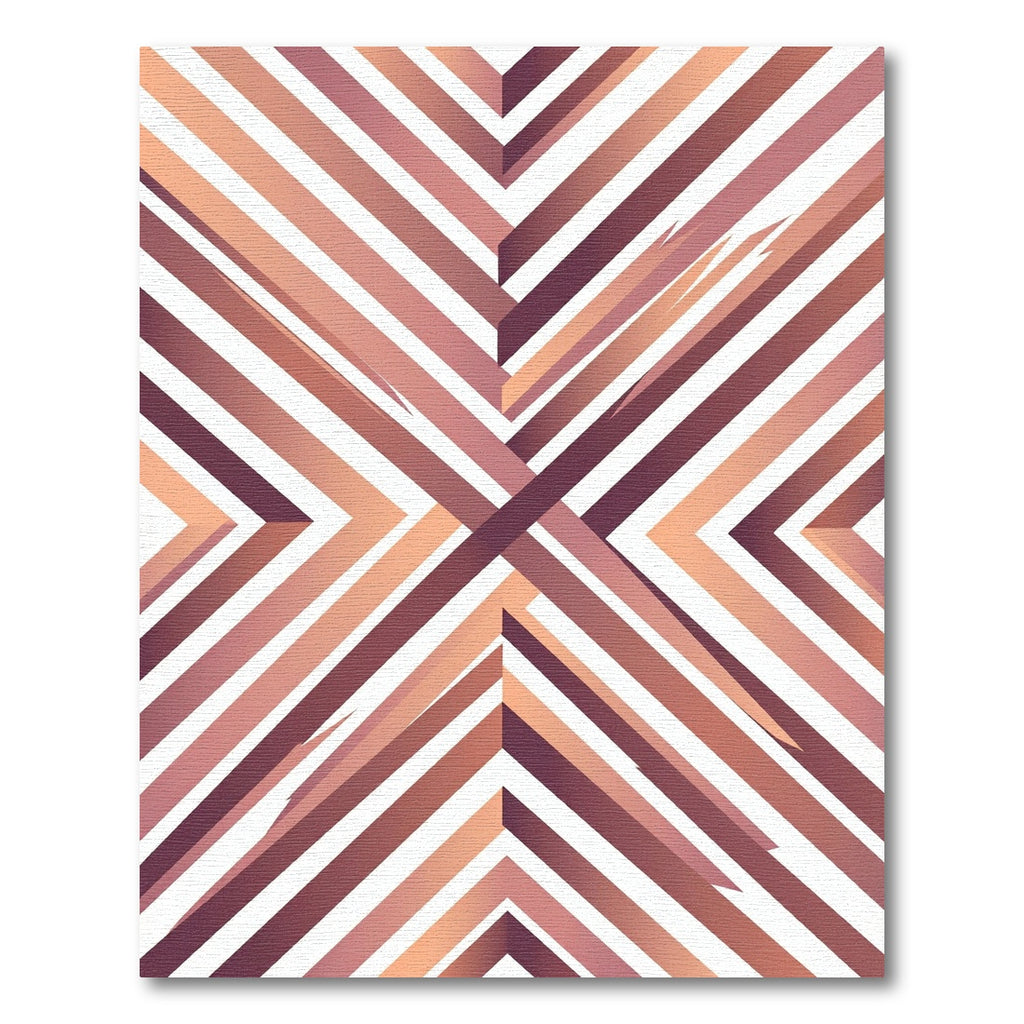 Modern Copper Geometric Angular Chevron Rug