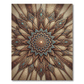 Intricate Teal Bronze Sunburst Medallion Rug