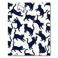 Whimsical Playful Black Kitten Silhouette Rug