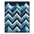 Blue Orange White Mountain Zigzag Rug