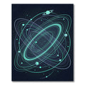 Luminous Teal Galactic Orbit Area Rug