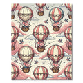 Whimsical Pink Mouse Hot Air Balloon Rug