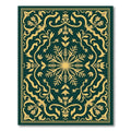 Emerald Gold Detailed Floral Medallion Rug