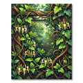 Lush Honeysuckle Vine Embellished Garden Rug