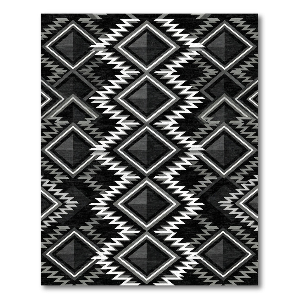Bold Black White Diamond Zigzag Rug