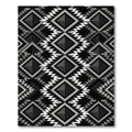 Bold Black White Diamond Zigzag Rug