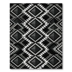 Bold Black White Diamond Zigzag Rug