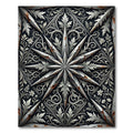 Ornate Silver Star Damascus Filigree Rug