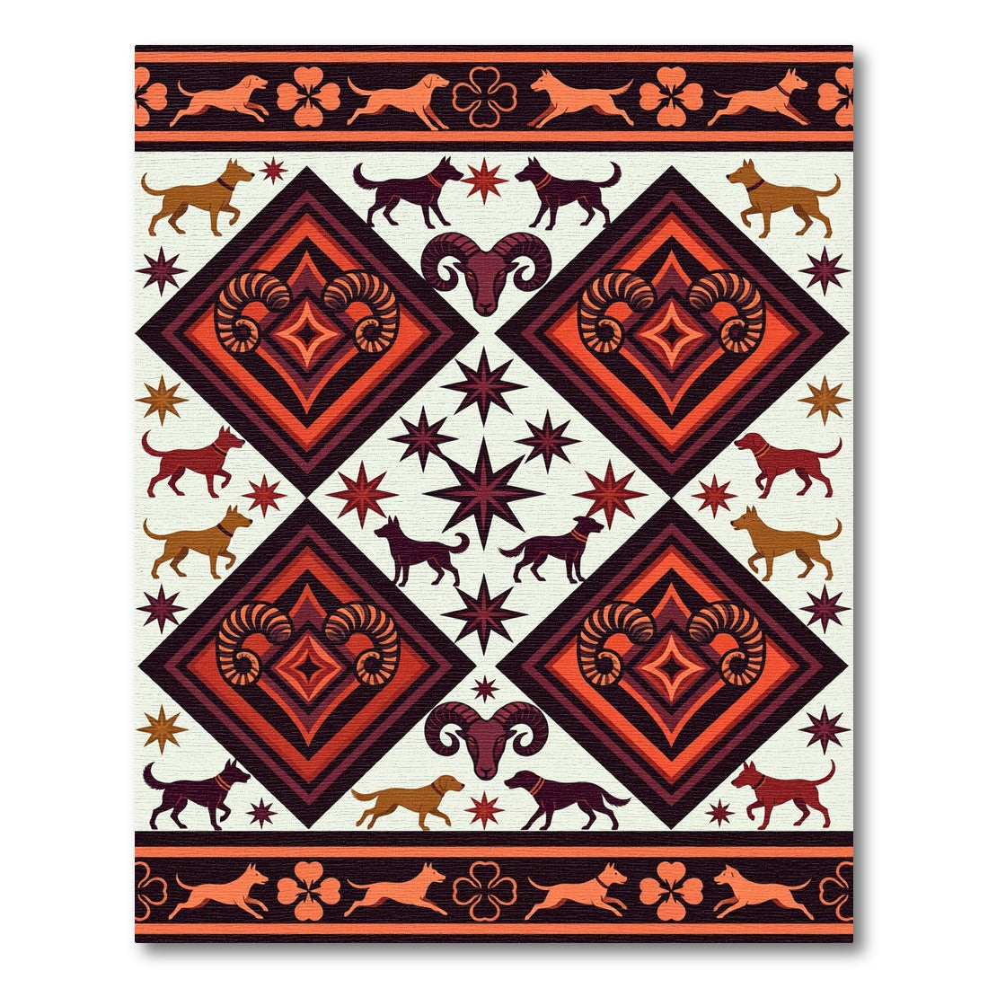 Ram and Hound Geometric Earthy Rug