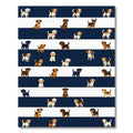 Playful Puppy Striped Navy Area Rug