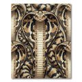 Bold Golden Cobra Serpentine Reptile Scale Rug