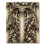 Bold Golden Cobra Serpentine Reptile Scale Rug