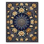 Golden Peony Celestial Sun Medallion Rug