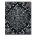 Ornate Silver Paisley Mandala Rug