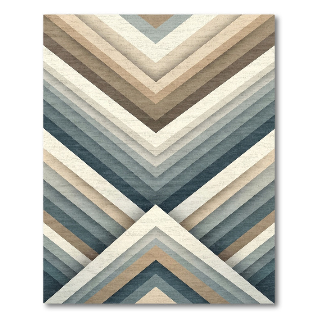 Modern Geometric Chevron Earthy Tones Rug