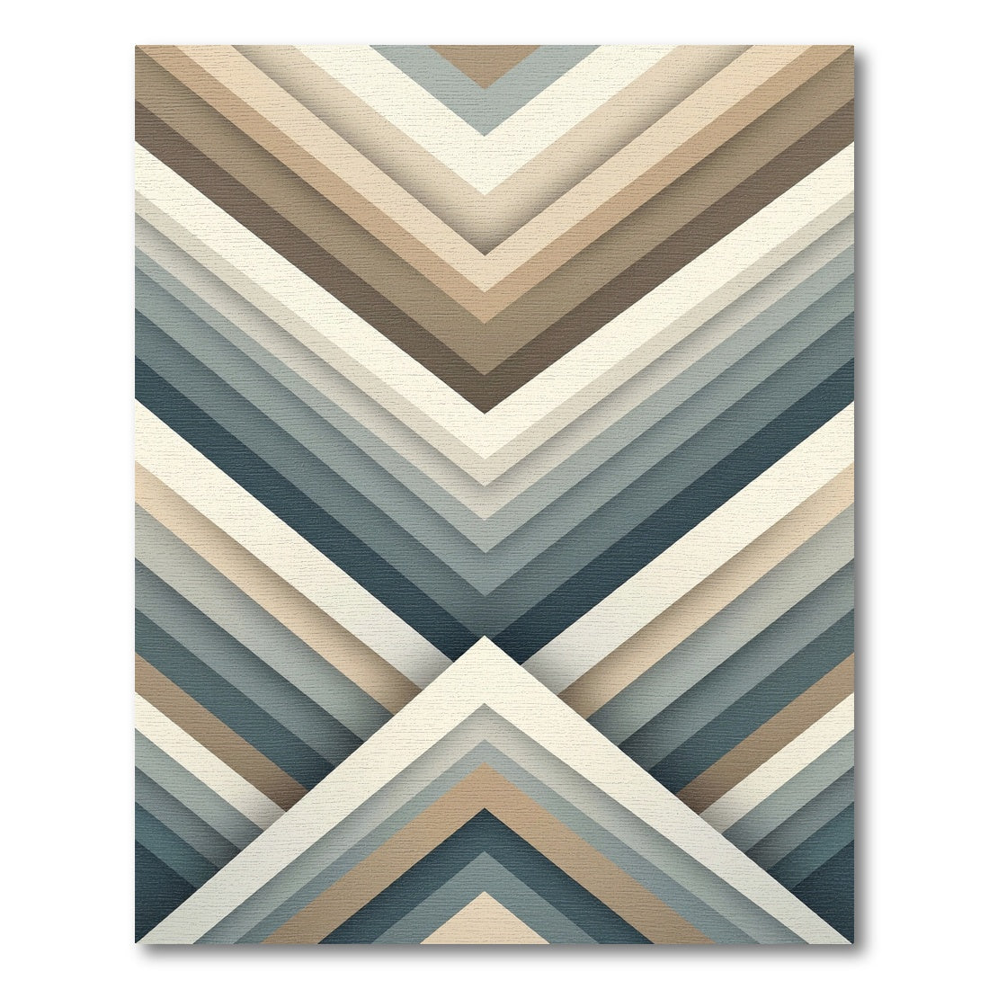 Modern Geometric Chevron Earthy Tones Rug
