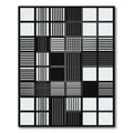 Monochrome Striped Geometric Grid Rug