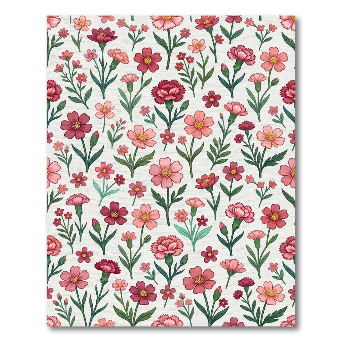 Pink Coral Carnation Floral Spray Rug