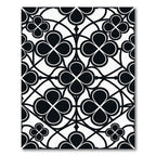 Monochrome Gothic Quatrefoil Geometric Tile Rug