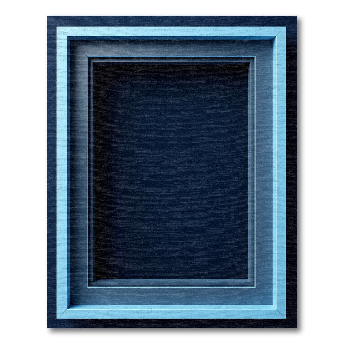 Geometric Triple Layered Blue Frame Rug