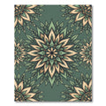 Sage Floral Medallion Boho Foliage Rug
