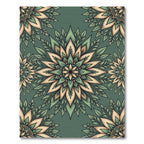 Sage Floral Medallion Boho Foliage Rug