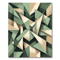 Sage and Cream Abstract Geometric Art Rug