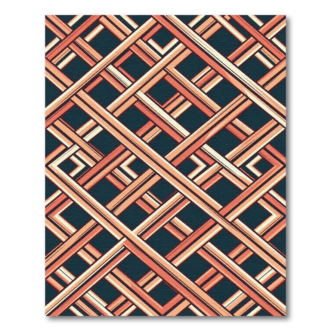 Terracotta Lattice Intersecting Geometric Rug