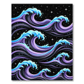 Celestial Purple Wave Art Rug