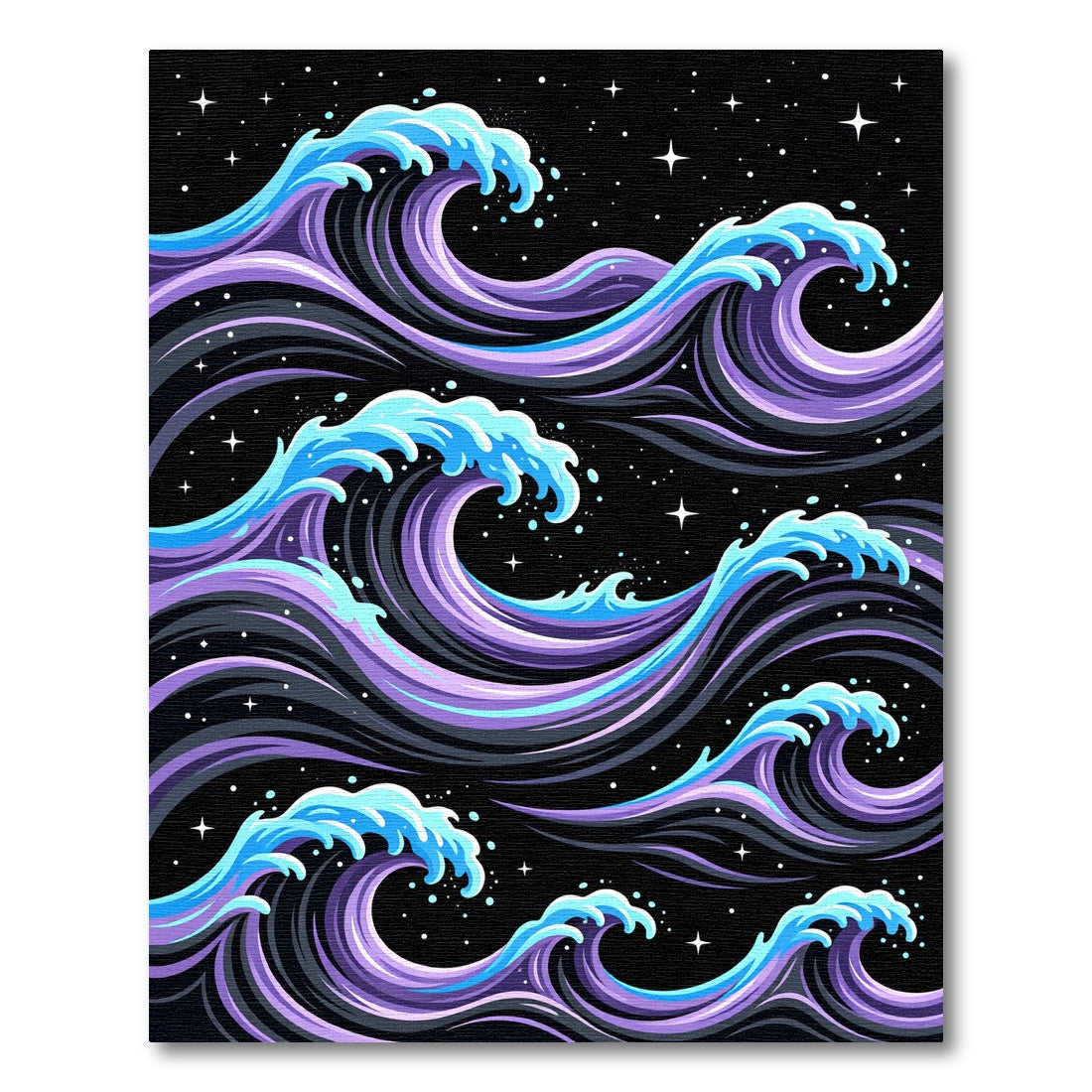 Celestial Purple Wave Art Rug