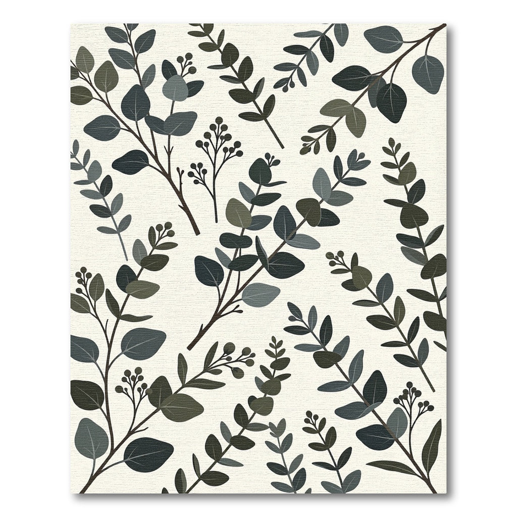 Eucalyptus Branches Cream Background Rug