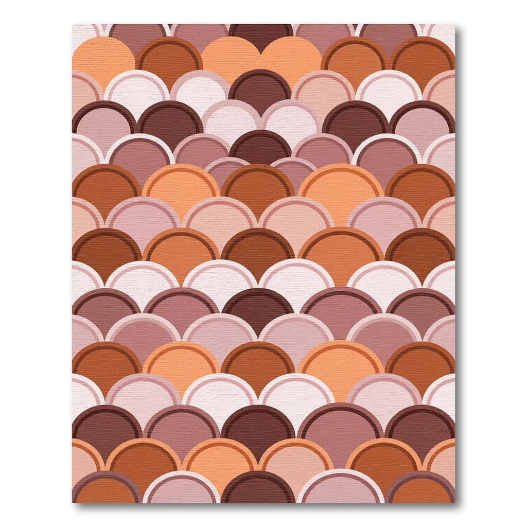 Terracotta Scalloped Earth Tone Arch Rug