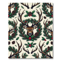 Festive Woodland Deer and Holly Holiday Rug