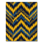 Indigo Yellow Chevron Geometric Accent Rug