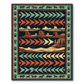 Southwestern Desert Butte Earth Tone Chevron Rug