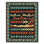 Southwestern Desert Butte Earth Tone Chevron Rug