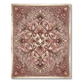 Ornate Rose Gold Scrollwork Foliage Rug
